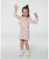 Фото #2 товара Big Girls Jacquard Retro Flower Knit Dress Light Pink