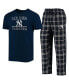 ფოტო #1 პროდუქტის Men's Navy, Gray New York Yankees Lodge T-shirt and Pants Sleep Set