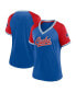 ფოტო #1 პროდუქტის Women's Royal Chicago Cubs Glitz & Glam League Diva Raglan V-Neck T-shirt