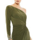 ფოტო #3 პროდუქტის Women's One Sleeve Beaded Cuff Side Twist Gown