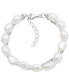 ფოტო #1 პროდუქტის Cultured Freshwater Baroque Pearl (9-10mm) Layered Chain Bracelet in Sterling Silver