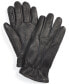 Фото #1 товара Men's 3-Point Leather Tech Gloves with Faux-Fur Lining