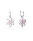 ფოტო #3 პროდუქტის Crystal Mixed Cuts Flower Gema Drop Earrings