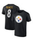 Men's Kenny Pickett Black Pittsburgh Steelers Player Icon Name and Number T-shirt Черный, L - фото #1