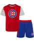 Newborn and Infant Boys and Girls Royal, Red Chicago Cubs Pinch Hitter T-shirt and Shorts Set