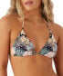 Juniors' Macaw Tropical Printed Venice Triangle Bikini Top