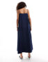 Фото #4 товара Ghospell Ula beaded strap cotton maxi dress in navy