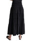 Фото #2 товара Women's Cotton Smocked-Waist Tiered Maxi Skirt