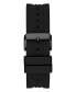 Men's Analog Black Silicone Watch 44mm