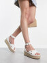 Фото #1 товара River Island espadrille flatform sandal in white