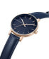 Фото #2 товара Часы BCBGMAXAZRIA Dress Blue Leather Watch 38mm