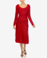 Фото #1 товара Women's Scoop Neck Fit and Flare Sweater Dress