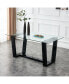 6-Chair Table Set: Tempered Glass, High Backrest