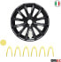 Фото #13 товара OMAC Hubcaps Wheel Trims Set 16 Inch Compatible with Car Car Made of Pa66 M20 + PP ABS Material Steel Rims Wheel Centre Caps 1 Set (4 Pieces) Black/Yellow Front and Rear
