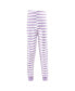Big Girls Cotton Pajama Set, Lilac Stripe