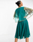 Virgos Lounge maxi cape dress in teal