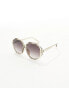 Фото #2 товара ALDO Nami oversized round sunglasses in olive green