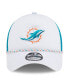 Фото #4 товара Men's White/Aqua Miami Dolphins Court Sport Foam Front A-Frame 9FORTY Adjustable Trucker Hat