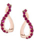 Фото #3 товара Ruby Swirl Hoop Earrings (3/4 ct. t.w.) in 14k Rose Gold