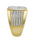 Фото #4 товара HexWall Natural Certified Diamond 1.3 cttw Round Cut 14k Yellow Gold Statement Ring for Men