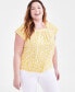 Фото #1 товара Plus Size Printed Square-Neck Top, Created for Macy's