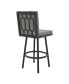 Rochester Swivel Modern Metal and Faux Leather Bar and Counter Stool