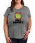 ფოტო #1 პროდუქტის Trendy Plus Size Girl Dinner Graphic T-shirt