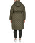 Фото #2 товара Women's Plus Size Hooded Belted Quilted Coat