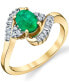 ფოტო #1 პროდუქტის Emerald (3/4 ct. t.w.) & Diamond (1/5 ct. t.w.) Swirl Ring in 10k Gold