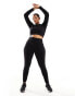 Фото #2 товара ASOS 4505 Curve Icon seamless rib long sleeve crop top in black