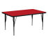 Фото #1 товара 30''W X 60''L Rectangular Red Hp Laminate Activity Table - Height Adjustable Short Legs