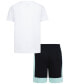 Фото #12 товара Комплект для девочек Jordan Летняя футболка с графическим принтом и шорты из французского терри, 2 штуки.