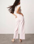 ASOS DESIGN cropped wide leg jean in pink Розовый, W25 L32 - фото #3