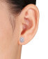 ფოტო #2 პროდუქტის Lab-Created Moissanite Oval Halo Stud Earrings (2-1/3 ct. t.w.) in Sterling Silver