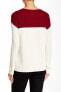 Joie Womens Camilla Two-Tone Long Sleeve Pullover Sweater ivory red Size Medium