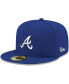 Фото #2 товара Men's Royal Atlanta Braves Logo White 59FIFTY Fitted Hat