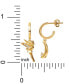 Cubic Zirconia Tinkerbell & Moon Mismatch Dangle Hoop Earrings in 18k Gold-Plated Sterling Silver