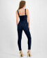 Фото #2 товара Women's Janae Zipper-Front Button-Trim Denim Jumpsuit