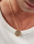 Faded Future engraved coin pendant necklace in gold