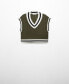 ფოტო #4 პროდუქტის Women's Contrast V-Neck Vest