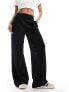 New Look textured trousers in black