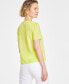 ფოტო #2 პროდუქტის Women's Gathered-Sleeve Crewneck T-Shirt, Created for Macy's