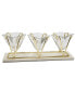 3 Sectional Glass Relish Dish with Brass and Marble Base