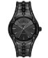 ფოტო #1 პროდუქტის Men's Vert Quartz Three Hand Date Black Stainless Steel Watch 44mm