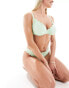 Peek and Beau Fuller Bust scallop underwire bikini top in mint green texture