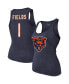 Фото #2 товара Women's Threads Justin Fields Navy Chicago Bears Player Name and Number Tri-Blend Tank Top
