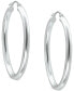 Фото #3 товара Polished Oval Medium Hoop Earrings, 25mm, Created for Macy's