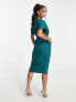 Closet London Petite kimono wrap dress in emerald