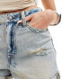 Фото #3 товара River Island bleached denim short in light blue