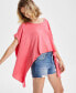 ფოტო #2 პროდუქტის Women's Angel Cotton Handkerchief-Hem T-Shirt